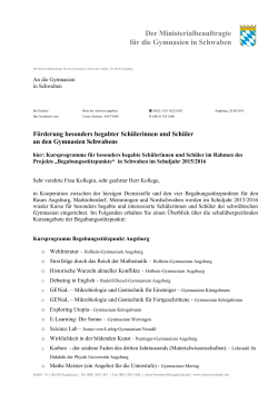 INSULA 20: Kursprogramm der Begabtenst&uuml;tzpunkte Schwaben