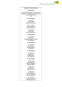 Jubilare in den Monaten Mai und Juni 2015