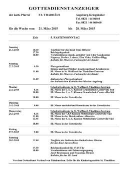 GOTTESDIENSTANZEIGER