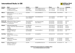 International Desks in CEE - Raiffeisen Bank International AG