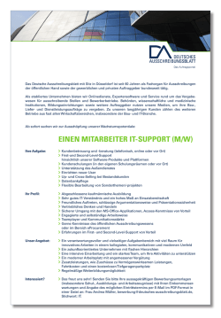 einen mitarbeiter it-support (m/w)