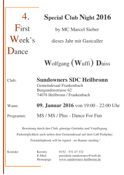 First Week`s Dance - Sundowners Heilbronn