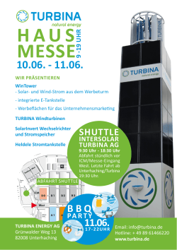 Turbina Hausmesse 10.06.-11.06.2015