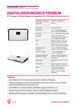 IP-TK-Anlage und Media Gateway mit integriertem DSL VPN Router