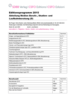 Editionsprogramm 2015