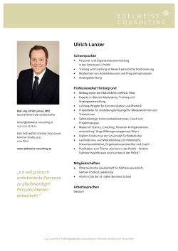 Profil Lanzer - edelweiss consulting