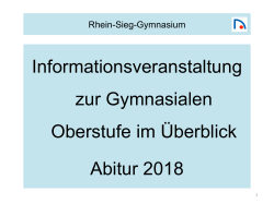 Info Klasse 9 Überblick Sek. II + Abi 2018 - Rhein-Sieg