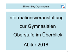 Info Klasse 9 &Uuml;berblick Sek. II + Abi 2018 - Rhein-Sieg