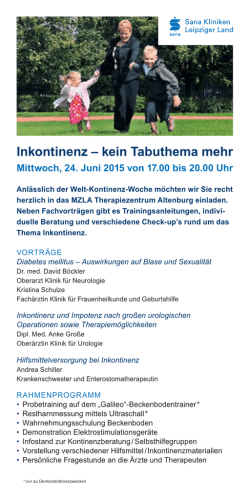 Inkontinenz &ndash; kein Tabuthema mehr