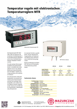 Temperatur regeln mit elektronischen Temperaturreglern MTR