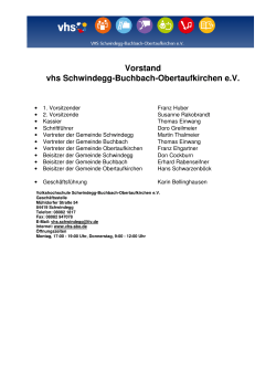 Vorstandschaft - VHS Schwindegg-Buchbach