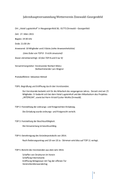 Jahresversammlung 2015