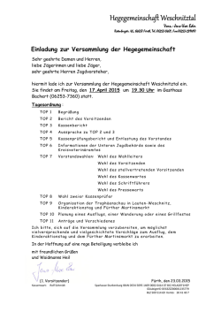 Einladung - Hegegemeinschaft Weschnitztal