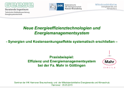 Neue Energieeffizienztechnologien und Energiemanagementsystem