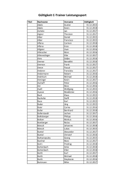 Gültigkeit C-Trainer Leistungssport