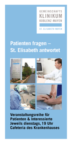 Patienten fragen – St. Elisabeth antwortet