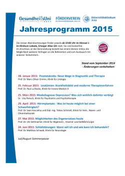 Jahresprogramm 2015 - GesundheitsUni Jena