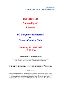 Flyer NLC Geneva Country Club - Tennisclub Burgmoos Richterswil