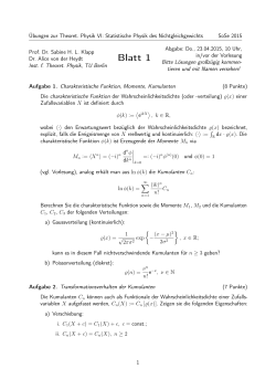 Blatt 1  - Institut für Theoretische Physik