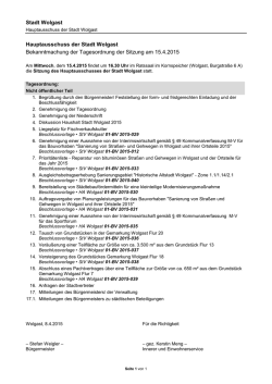 Hauptausschuss Wolgast am 15