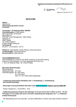 Ausschreibung Rueter - RTM Reit Turnier Management
