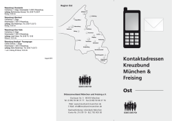 Kontaktliste – Region Ost - Kreuzbund Diözesanverband München