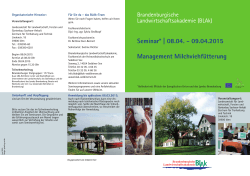 Seminar* | 08.04. - 09.04.2015 Management Milchviehfütterung