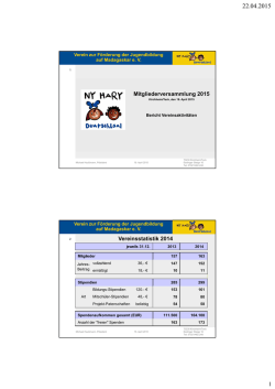 1 Mitgliederversammlung 2015 Vereinsstatistik 2014