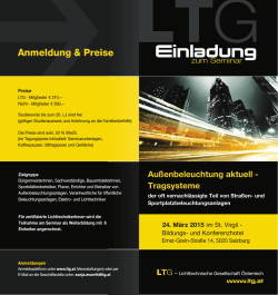 Einladung - Lichttechnische Gesellschaft &Ouml;sterreichs