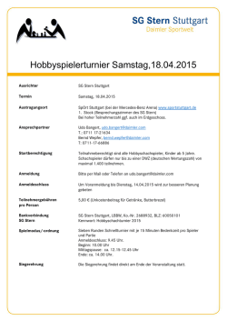 Schach: Hobbyspielerturnier am 18.04.2015