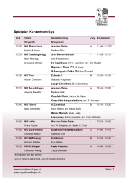 Spielplan Konzertvortr&auml;ge