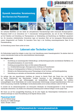 Laborant oder Techniker (m/w)