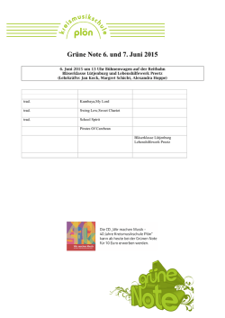 Grüne Note 6. und 7. Juni 2015
