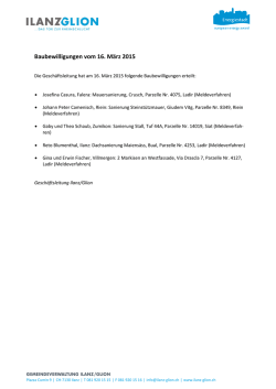 Baubewilligungen vom 16. März 2015