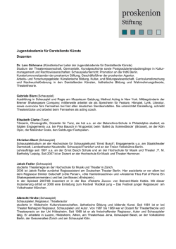 Dozenten - proskenion Stiftung