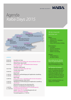 Agenda Kaba Days 2015