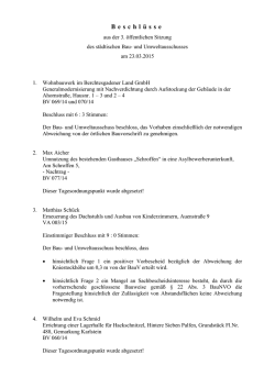 Ergebnisse der Bau- und Umweltausschusssitzung am 23.03.2015
