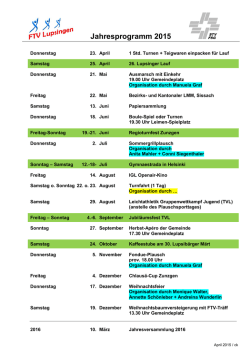 Jahresprogramm 2015 - Gemeinde Lupsingen