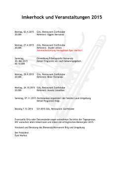Imkerhock und Veranstaltungen 2015