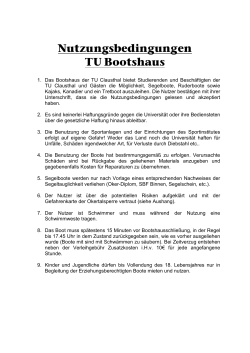 Nutzungsbedingungen TU Bootshaus - Sportinstitut