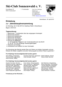 Jahreshauptversammlung - SC