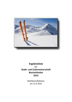 Ergebnisliste - Skiclub Bischofshofen