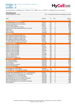 HyCell Endverbraucherpreisliste, April 2015 KW16