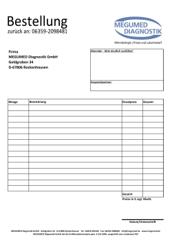Bestellformular - Megumed Diagnostik GmbH