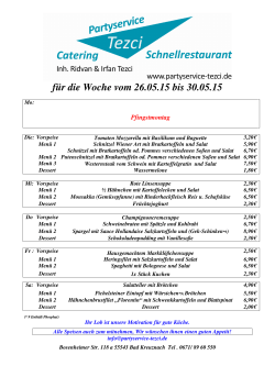 Speisekarte 22.05.2015 - Partyservice Tezci Bad Kreuznach