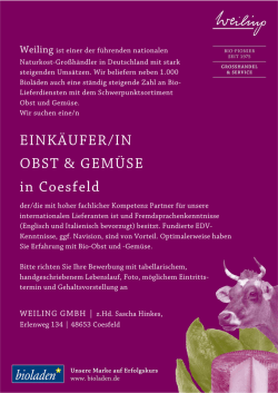 EINK&Auml;UFER/IN OBST & GEM&Uuml;SE in Coesfeld
