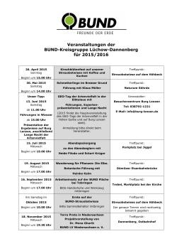 Veranstaltungen der BUND-Kreisgruppe Lüchow
