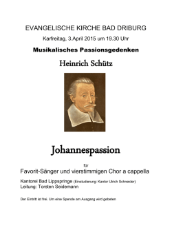 Johannespassion - Evangelische Kirchengemeinde Bad Driburg