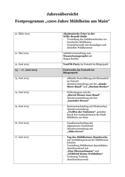 Jahres&uuml;bersicht Festprogramm &bdquo;1200 Jahre