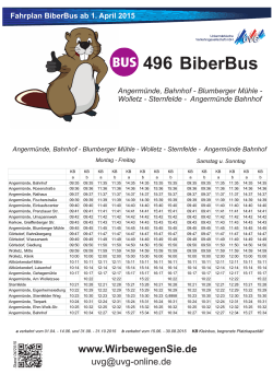 Fahrplan BiberBus 2015